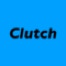 Blue square with the word Clutch in black